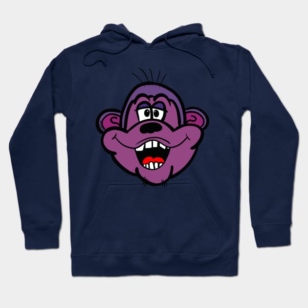 MonkeyHead Purple Hoodie by Sarcs House of Monkey Heads and Weird Shit